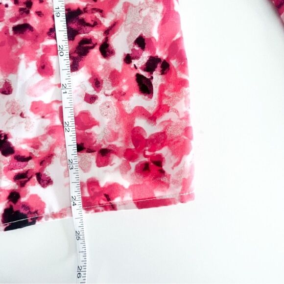 Calvin Klein Blouse Floral Pullover Pink Women's S Adjustable Sleeves - Picture 7 of 9